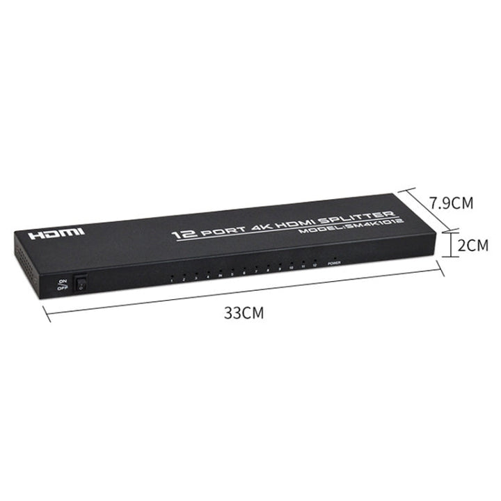 Lisslune | FJGEAR FJ-SM1012 1 In 12 Out 30HZ HDMI 4K HD Audio and Video Splitter, Plug Type: EU Plug