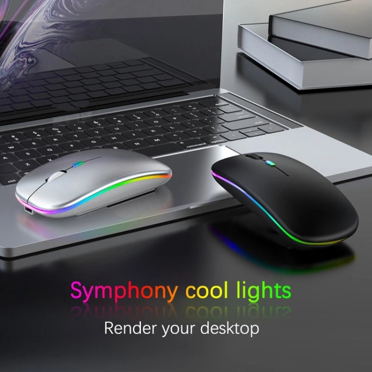 Lisslune | 10 Inch RGB Color Background Lighting Bluetooth Keyboard and Mouse Set for Mobile Phone / Tablet (White)