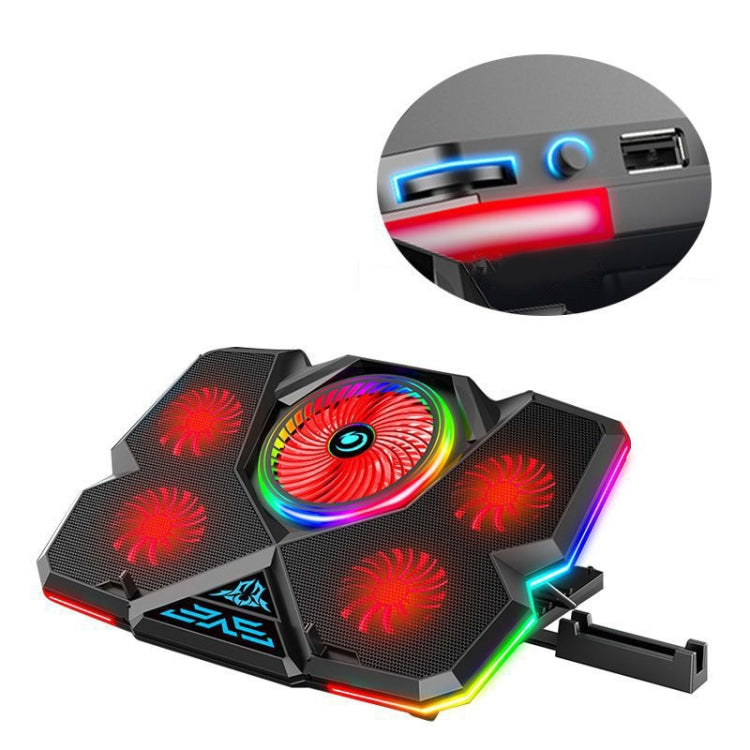 Lisslune | CoolCold 5V Speed Control Version Gaming Laptop Cooler Notebook Stand, Specification: Red Symphony