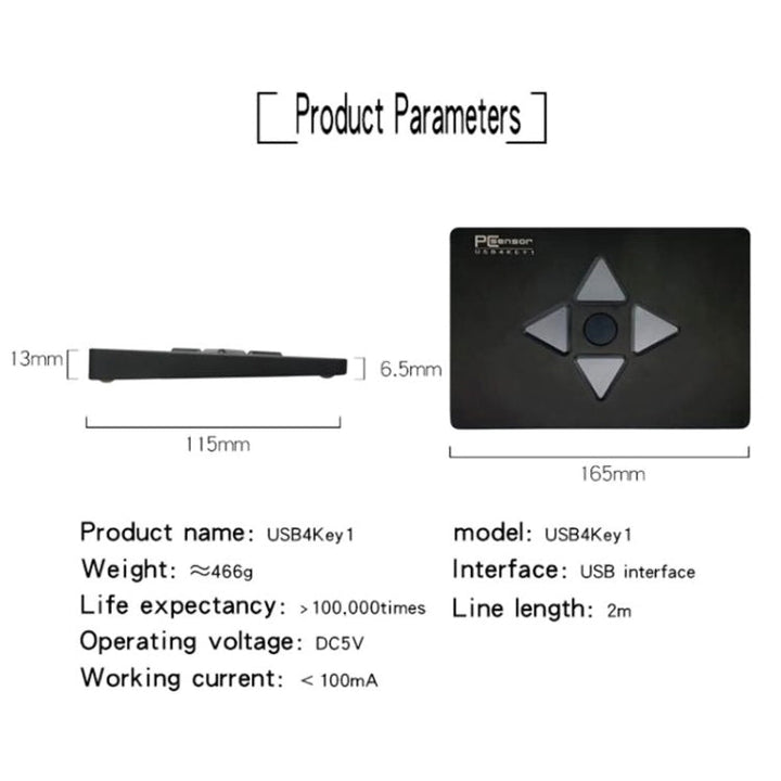 Lisslune | 4 Keys Medical Devices Testing Custom One-Key Combination Keyboard, Cable Length: 1.5 m (Black)