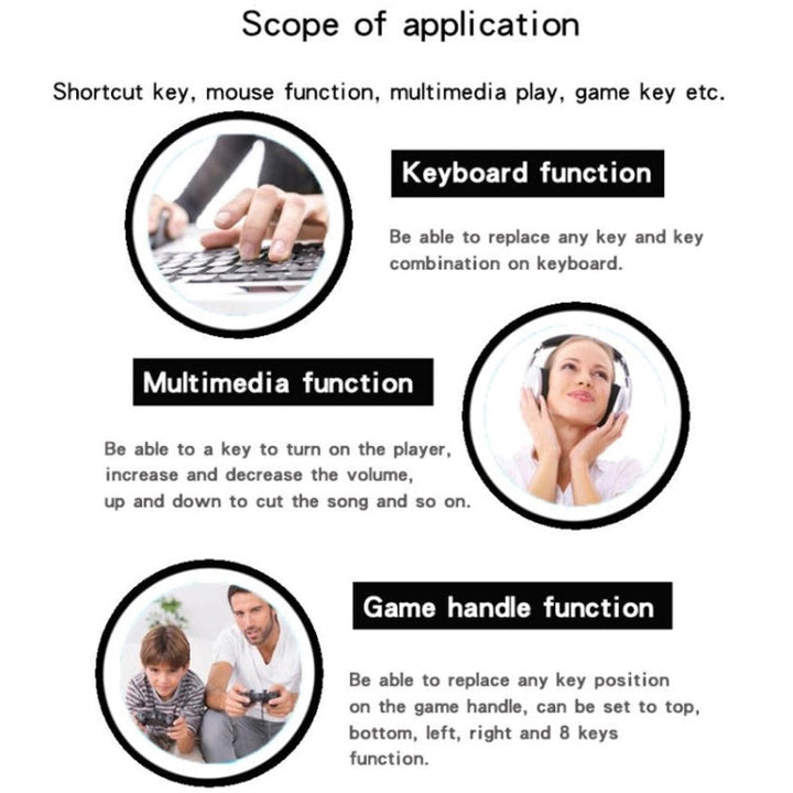 Lisslune | 4 Keys Medical Devices Testing Custom One-Key Combination Keyboard, Cable Length: 1.5 m (Black)
