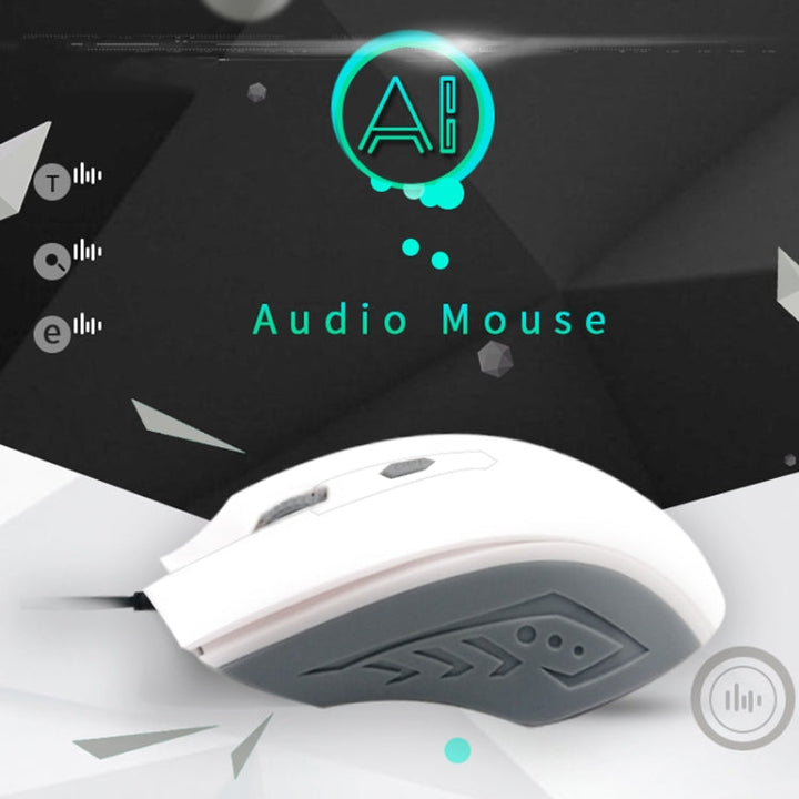 Lisslune | Pcsensor MOS4 4 Buttons 2400DPI Gaming Intelligent Voice Recognition Input Mouse, Cable Length: 1.5m (Mute)