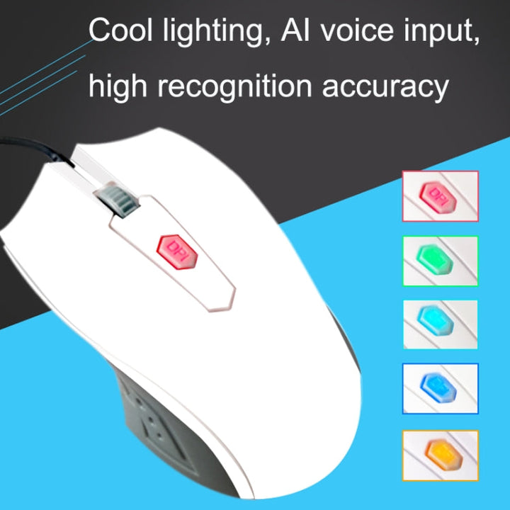 Lisslune | Pcsensor MOS4 4 Button 2400DPI Gaming Intelligent Voice Control Input Mouse, Cable Length: 1.5m(Sound)