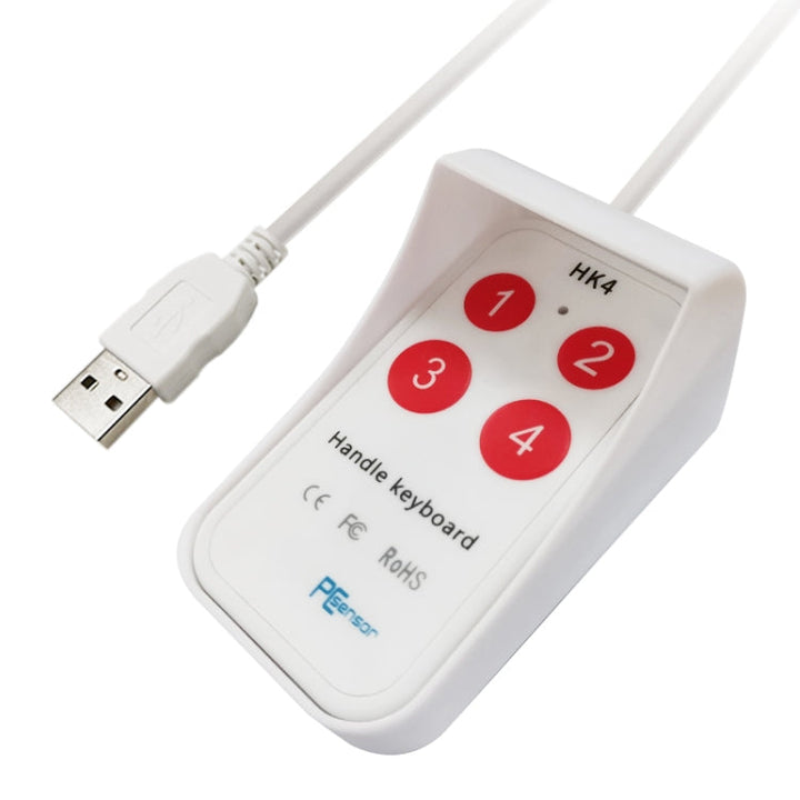 Lisslune | HK-4 4-key custom PS key combinations medical USB keyboard, cable length: 2m, style: with non-slip stand base