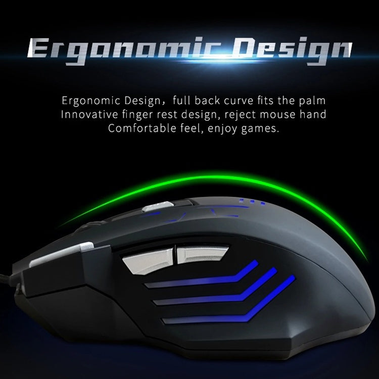 Lisslune | MOS7 7 Keys One-Click Combination Custom Key Combinations Gaming Mice, Cable Length: 2m (Black)