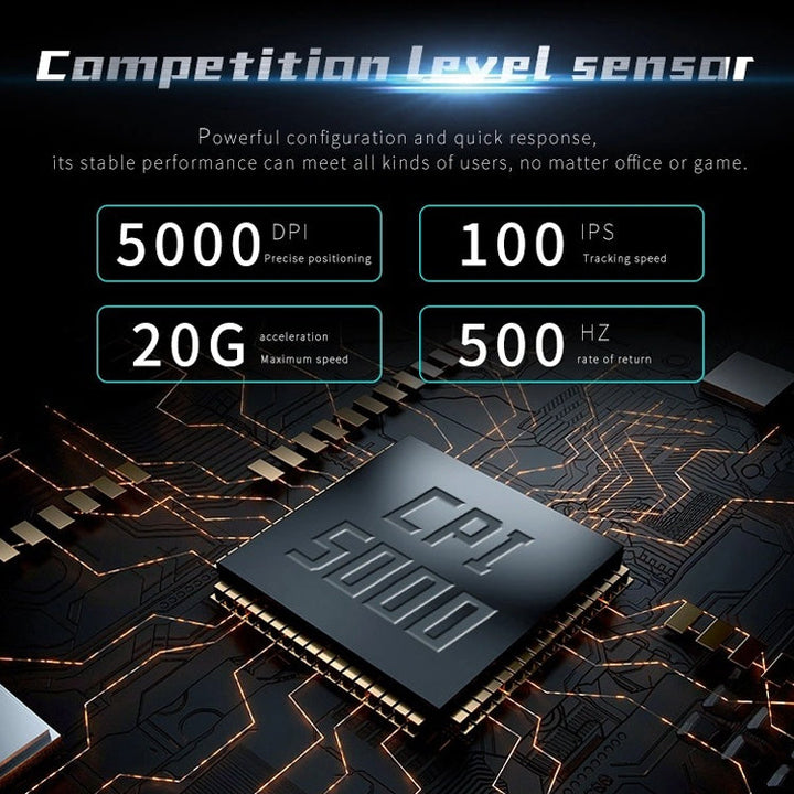 Lisslune | MOS7 7 Keys One-Click Combination Custom Key Combinations Gaming Mice, Cable Length: 2m (Black)