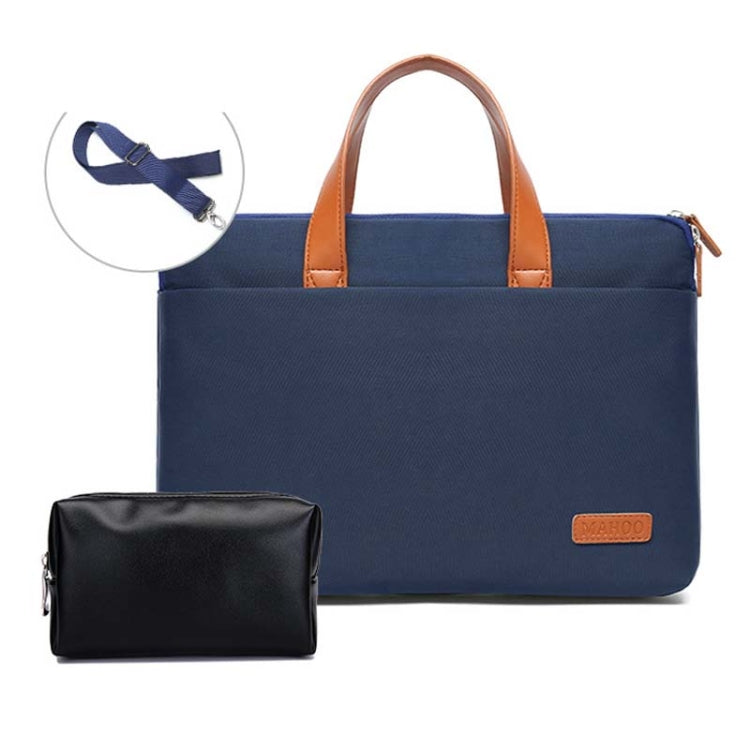 Lisslune | For MacBook 15.6-16.1 inches MAHOO 10188 Ultra-Thin Handheld Computer Bag Messenger Laptop Bag, Color: Dark Blue+Black PU Power Bag