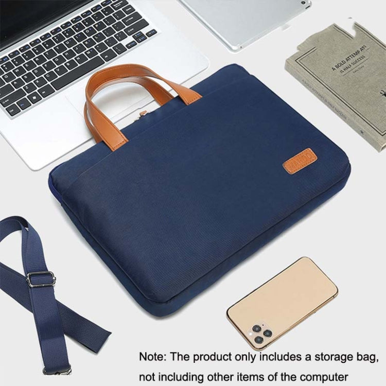 Lisslune | For MacBook 15.6-16.1 inches MAHOO 10188 Ultra-Thin Handheld Computer Bag Messenger Laptop Bag, Color: Dark Blue+Black PU Power Bag