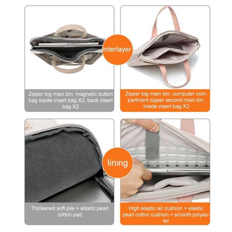 Lisslune | For MacBook 15.6-16.1 inches MAHOO 10188 Ultra-Thin Handheld Computer Bag Messenger Laptop Bag, Color: Dark Blue+Black PU Power Bag