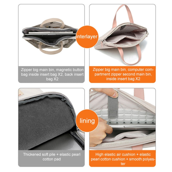 Lisslune | For MacBook 15.6-16.1 inches MAHOO 10188 Ultra-Thin Handheld Computer Bag Messenger Laptop Bag, Color: Dark Blue+Black PU Power Bag