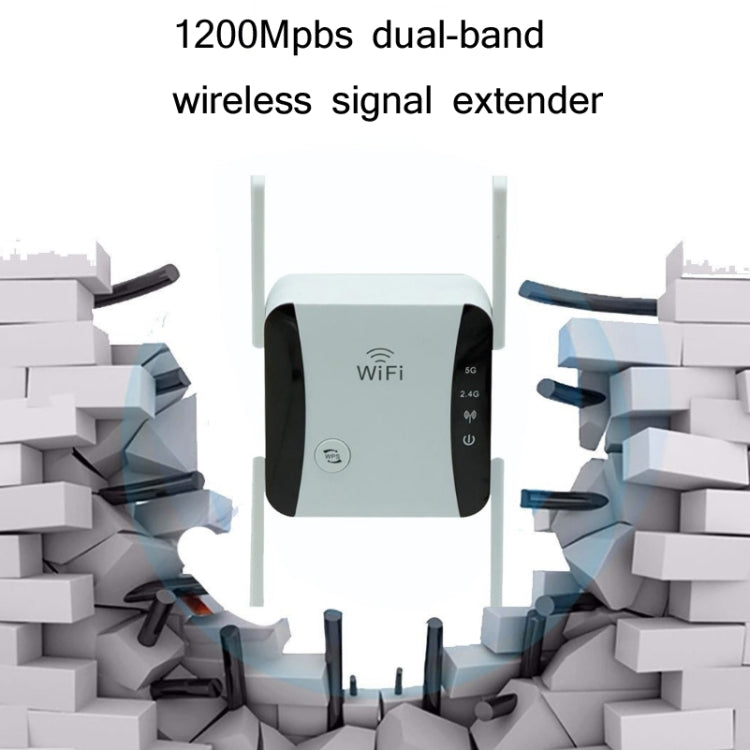 Lisslune | KP1200 1200Mbps Dual Band 5G WIFI Amplifier Wireless Signal Repeater, Specification: AU Plug (White)
