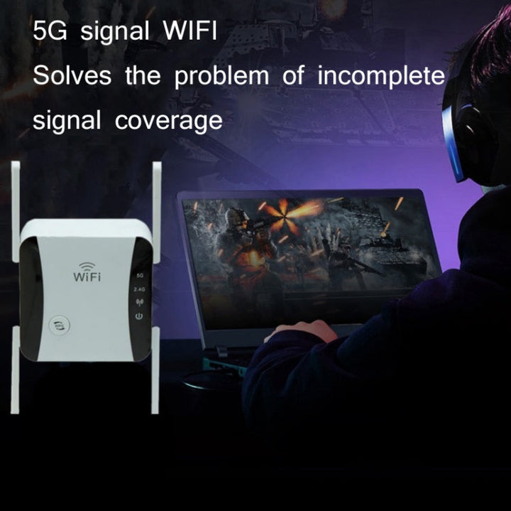 Lisslune | KP1200 1200Mbps Dual Band 5G WIFI Amplifier Wireless Signal Repeater, Specification: AU Plug (White)