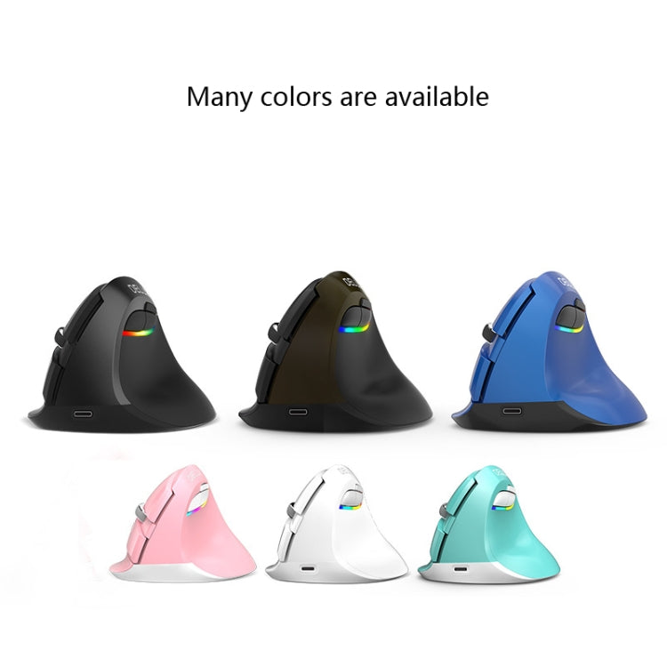 Lisslune | DELUX M618Mini Colored Wireless Illuminated Vertical Mouse Bluetooth Rechargeable Vertical Mouse (Elegant Black)