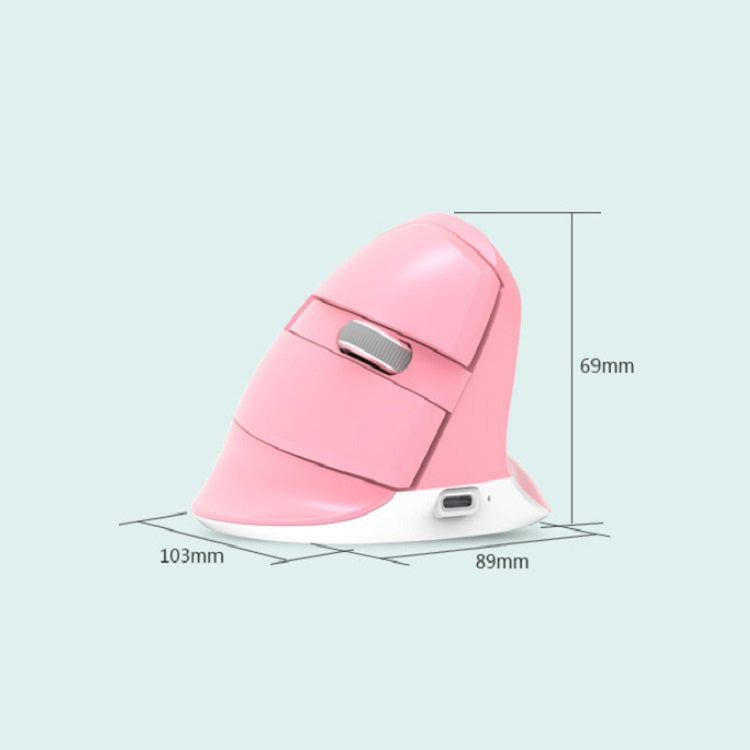 Lisslune | DELUX M618Mini Colorful Wireless Illuminated Vertical Mouse Bluetooth Rechargeable Vertical Mouse (Classic Black)