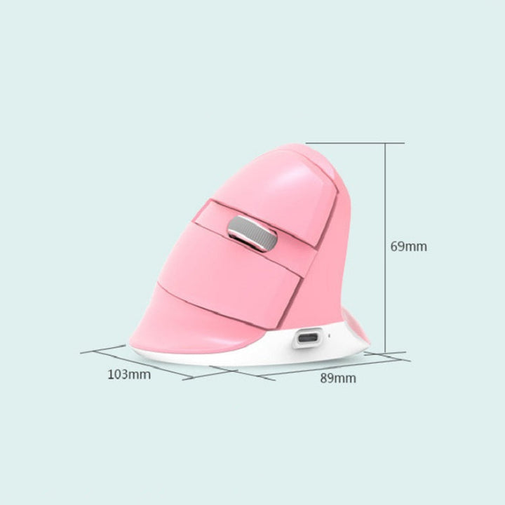 Lisslune | DELUX M618Mini Colorful Wireless Illuminated Vertical Mouse Bluetooth Rechargeable Vertical Mouse (Classic Black)