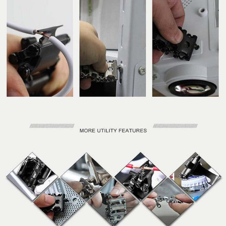 Lisslune | Multifunctional Stainless Steel Outdoor Survival Tool Bracelet for Men (316L Width Silver)