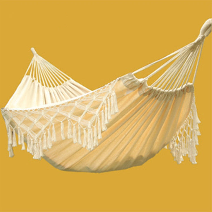 Lisslune | Quast Hammock Double Canvas Hammock Outdoor Indoor Photography Props, Specification: 200x150cm White