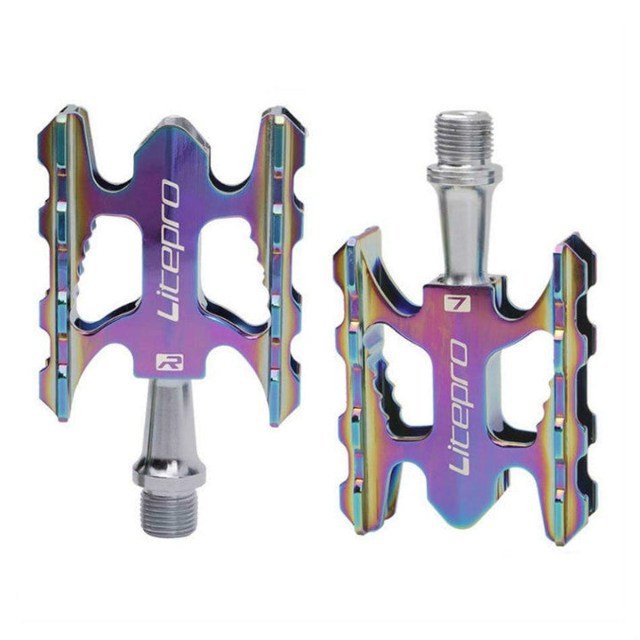 Lisslune | Litepro Ultralight Folding Bicycle Pedal K3 Bicycle Pedal, Color: Galvanized Colored