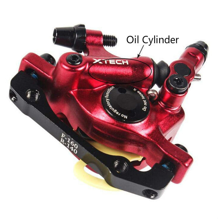 Lisslune | ZOOM HB100 Mountainbike Hydraulic Brake Caliper Folding Bike Cable Pull Hydraulic Disc Brake Saddle, Style:Rear(Red)