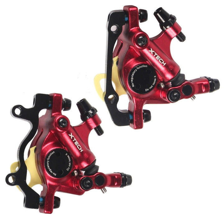 Lisslune | ZOOM HB100 Mountainbike Hydraulic Brake Caliper Folding Bike Cable Pull Hydraulic Disc Brake Caliper, Style: Front and Rear (Red)