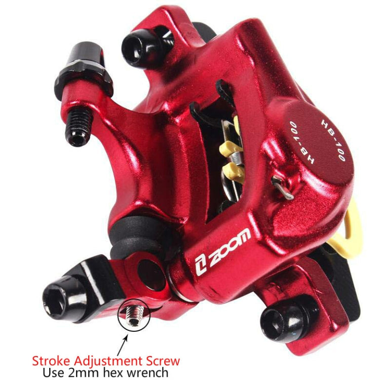 Lisslune | ZOOM HB100 Mountainbike Hydraulic Brake Caliper Folding Bike Cable Pull Hydraulic Disc Brake Caliper, Style: Front and Rear (Red)