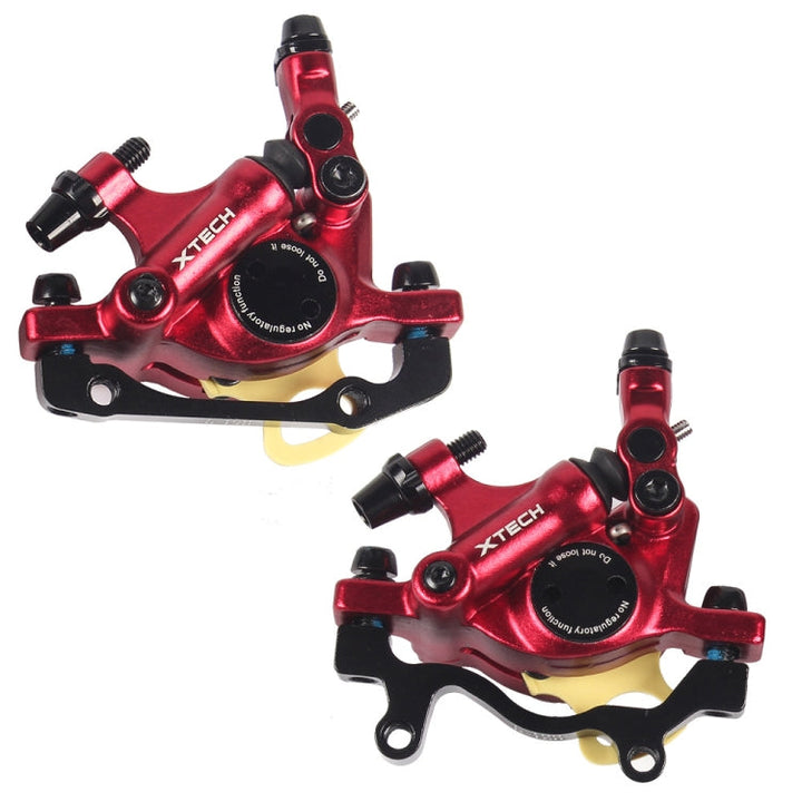 Lisslune | ZOOM HB100 Mountainbike Hydraulic Brake Caliper Folding Bike Cable Pull Hydraulic Disc Brake Caliper, Style: Front and Rear (Red)