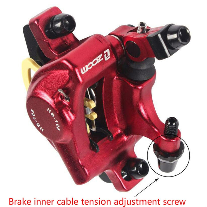 Lisslune | ZOOM HB100 Mountainbike Hydraulic Brake Caliper Folding Bike Cable Pull Hydraulic Disc Brake Caliper, Style: Front and Rear (Red)