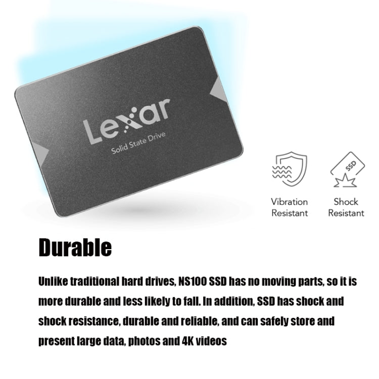 Lisslune | Lexar NS100 2.5 inch SATA3 Notebook Desktop SSD Solid State Drive, Capacity: 256GB (Gray)
