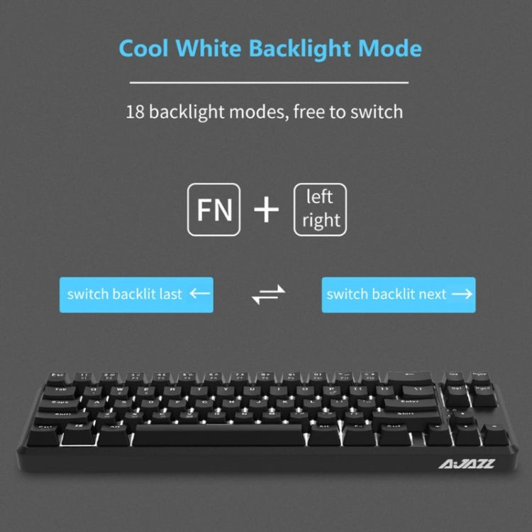 Lisslune | Ajazz K680T Mini USB Wired Dual-Mode Charging 68-Key Laptop Bluetooth Mechanical Keyboard, Cable Length: 1.6 m, Style: Green Shaft (Black)