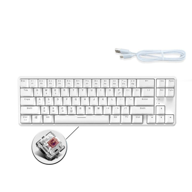 Lisslune | Ajazz K680T Mini USB Wired Dual-mode Charging 68-Key Laptop Bluetooth Mechanical Keyboard, Cable Length: 1.6 m, Style: Tea Shaft (White)