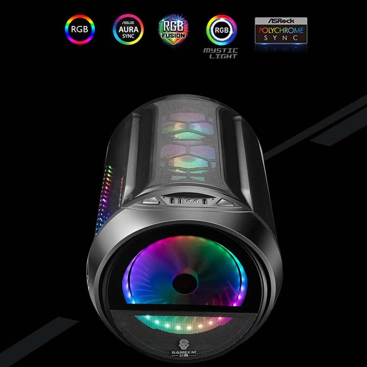 Lisslune | GAMEKM Genki Bomb Personality Gaming Internet Café Case by Gaming Case USB 3.0 Water-Cooled Desktop Computer Case (Black)
