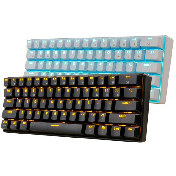 Lisslune | RK61 61 Keys Bluetooth / 2.4G Wireless / USB Wired Three Modes Tablet Mobile Gaming Mechanical Keyboard, Cable Length: 1.5 m, Style: Green Shaft (Black)