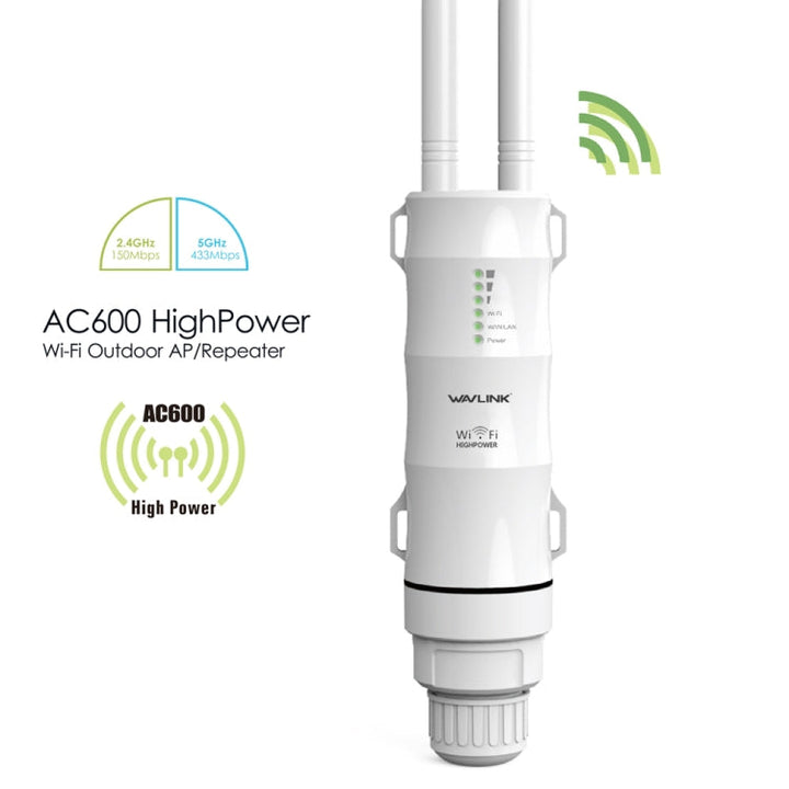 Lisslune | WAVLINK AC600 AP 2.4G/5G Dual Frequency Outdoor High Power Repeater, Plug Type: UK Plug