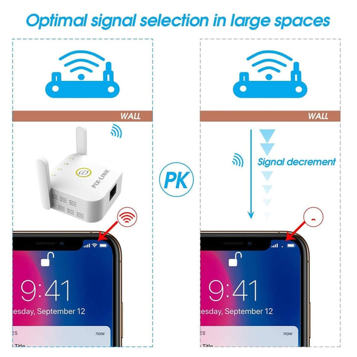 Lisslune | PIX-LINK WR22 300Mbps Wifi Wireless Signal Amplification Improvement Extender, Plug Type: AU Plug (Black)