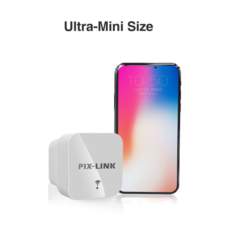 Lisslune | PIXLINK WR12 300Mbps WIFI Signal Booster Improved Repeater, Plug Type: EU Plug