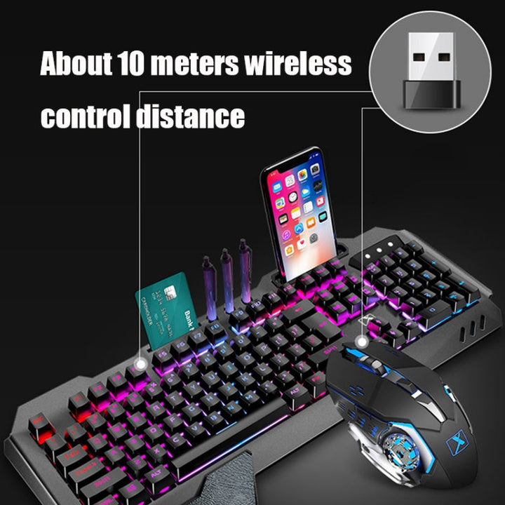 Lisslune | K680 RGB Rechargeable Gaming Wireless Keyboard and Mouse Set (Black)