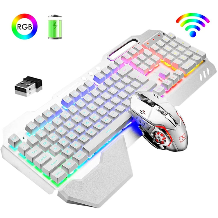 Lisslune | K680 RGB Rechargeable Gaming Wireless Keyboard and Mouse Set (White)