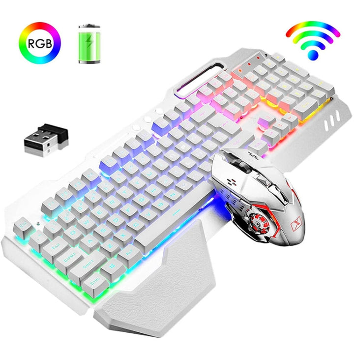 Lisslune | K680 RGB Rechargeable Gaming Wireless Keyboard and Mouse Set (White)