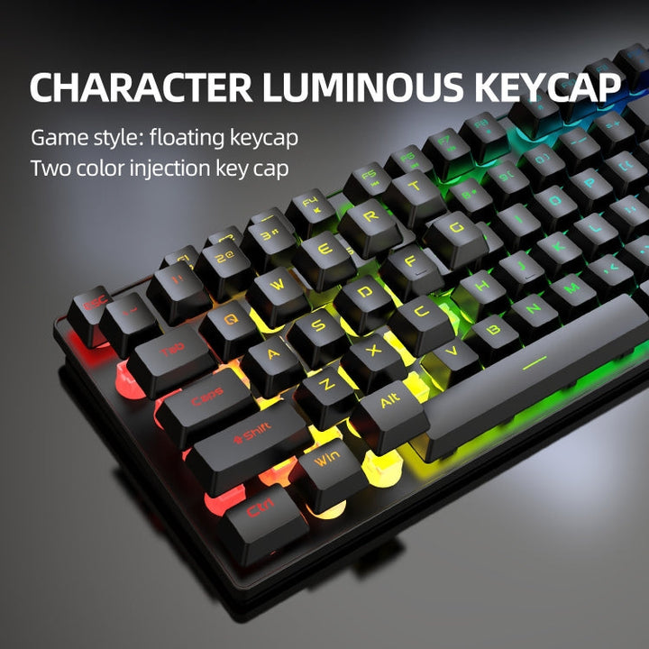 Lisslune | ZIYOULANG T3 Wireless Charging Gaming Illuminated Keyboard and Mouse Set (Black Rainbow Light)