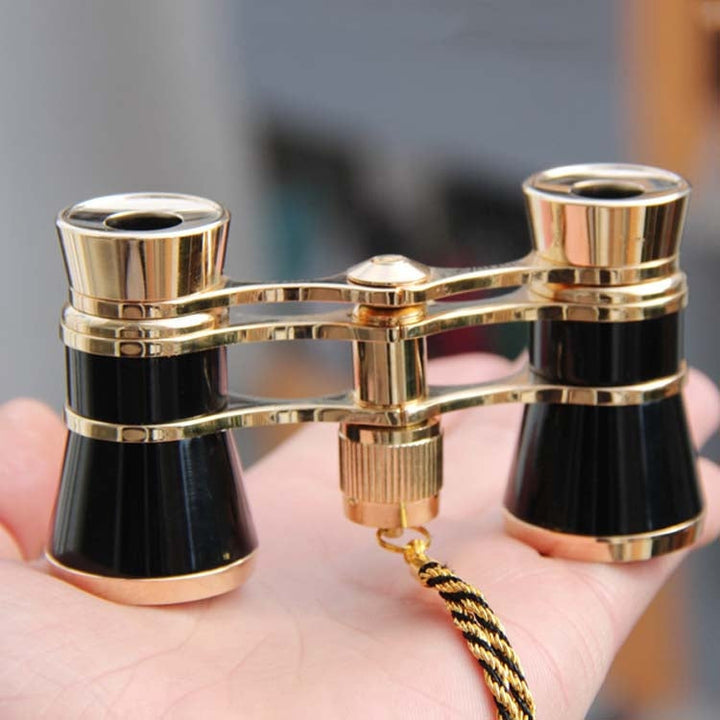 Lisslune | 3x25mm Classic Women's Drama Observation Telescope Portable Binoculars With Chain (Black)