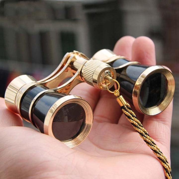 Lisslune | 3x25mm Classic Women's Drama Observation Telescope Portable Binoculars With Chain (Black)
