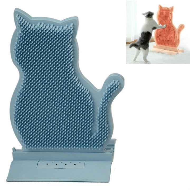 Fixed Door Seam Cat Rubbing Device Anti-Itching & Hair Removal Massage Brush Pet Supplies (Blue)