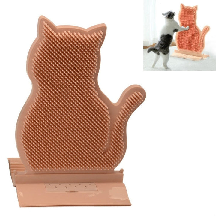 Solid door seam cat rubbing device anti-itch & hair removal massage brush pet supplies (Pink)