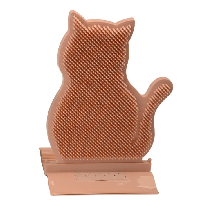Solid door seam cat rubbing device anti-itch & hair removal massage brush pet supplies (Pink)