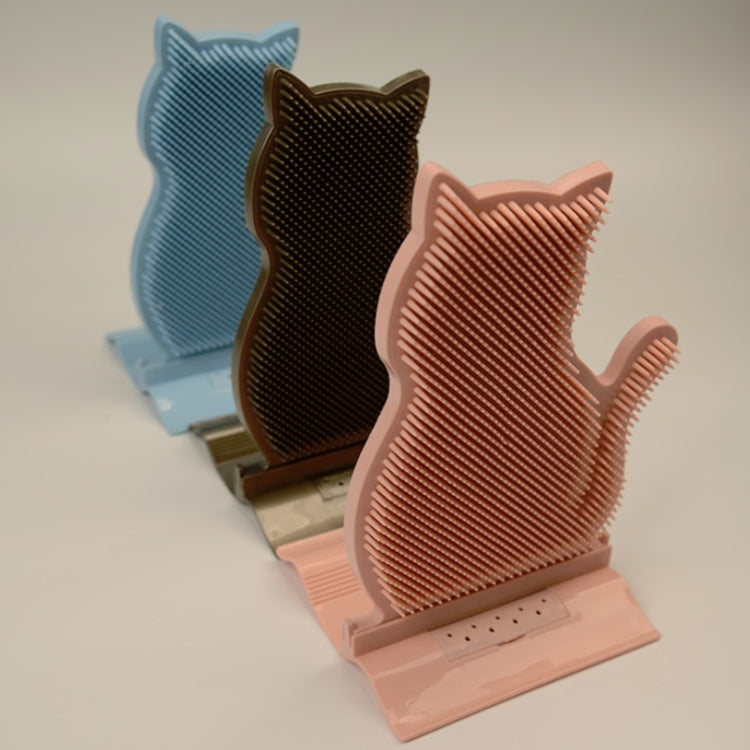 Solid door seam cat rubbing device anti-itch & hair removal massage brush pet supplies (Pink)
