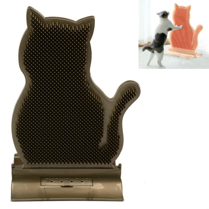 Solid Door Seam Cat Rubbing Device Anti-Itch & Hair Removal Massage Brush Pet Supplies (Brown)