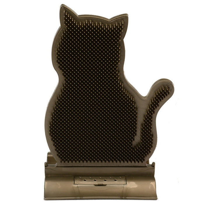 Solid Door Seam Cat Rubbing Device Anti-Itch & Hair Removal Massage Brush Pet Supplies (Brown)