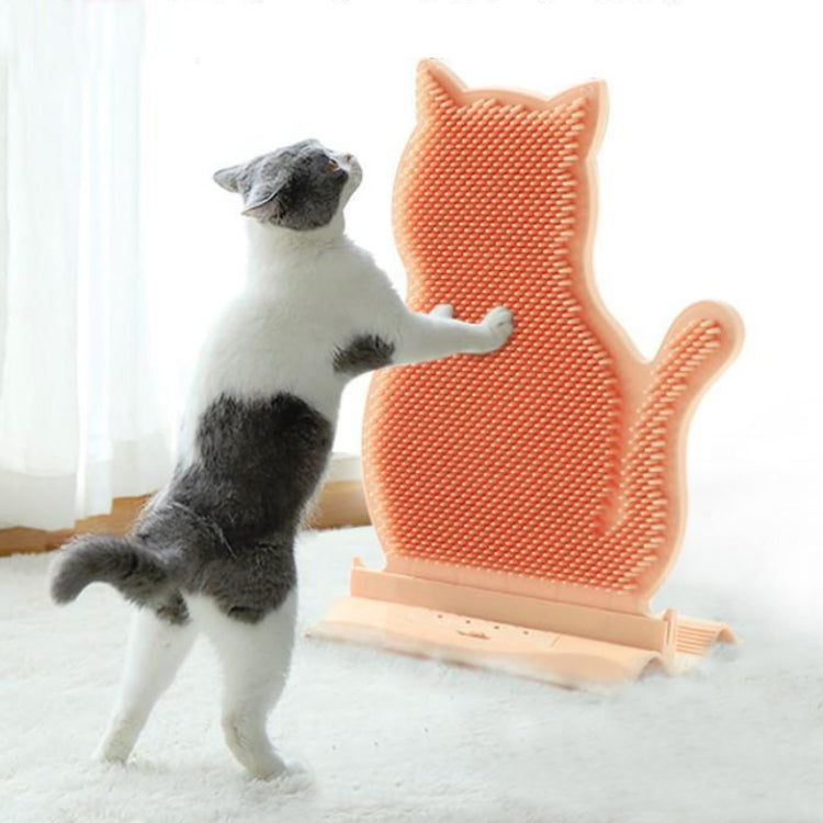 Solid Door Seam Cat Rubbing Device Anti-Itch & Hair Removal Massage Brush Pet Supplies (Brown)