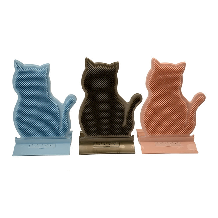 Solid Door Seam Cat Rubbing Device Anti-Itch & Hair Removal Massage Brush Pet Supplies (Brown)