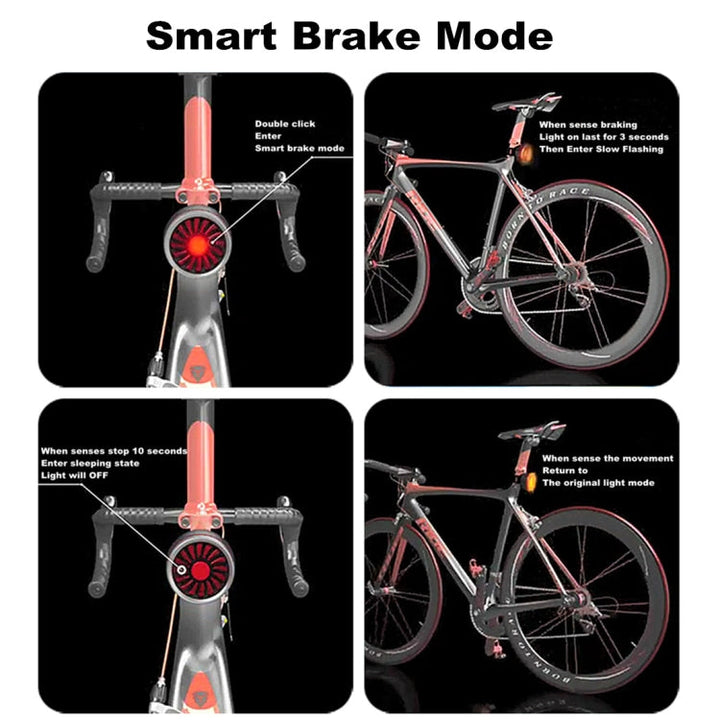 Lisslune | Bicycle Smart Sensor Brake Light USB Taillight Warning Light (Titan)